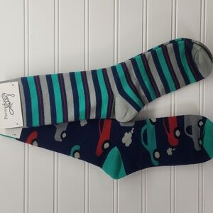 Primitives By Kathy Socks Set Car Pattern, Car Stripes Nwt